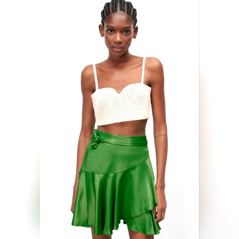 ZARA Woman SKIRTS | SHORT WRAP SKIRT Green | 7563/054